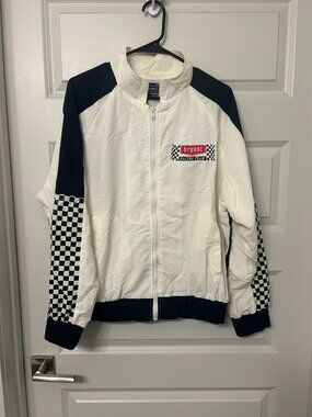 Vintage Bryant Racing Full Zip Jacket Vantage USA Size Medium Checkered NASCAR